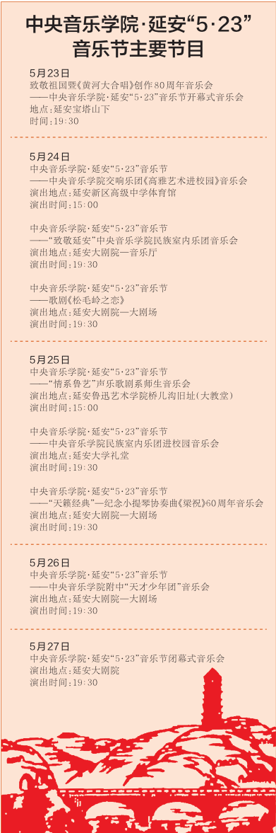 中央音乐学院·延安“5·23”音乐节明日启幕(图1)